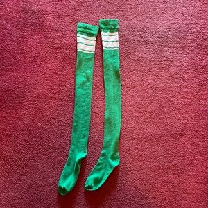 Green over the knee socks!